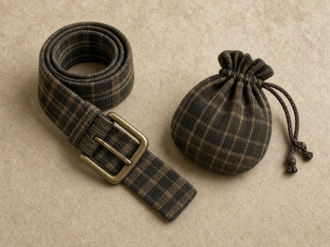 Woven Belt with Brass Buckle — Belts & Pouches